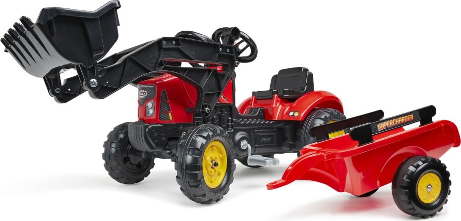 FALK Traktor šlapací 2030M Red Supercharger pedal charger s vlečkou - main (0)