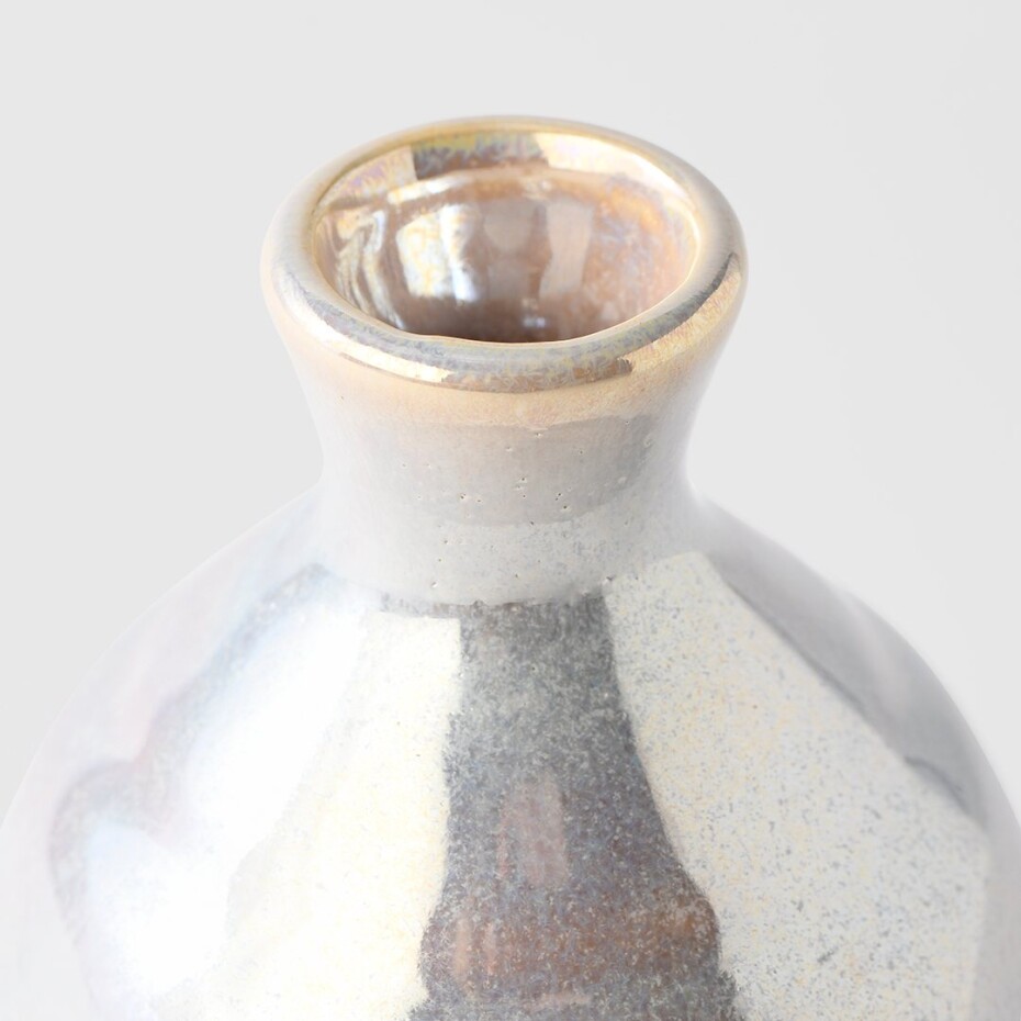 Láhev na saké PEARL 300 ml, stříbrná, keramika, MIJ - main (2)
