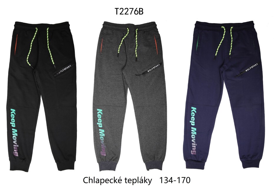 Chlapecké tepláky - Wolf T2276B, černá Barva: Černá, Velikost: 146 - main (1)