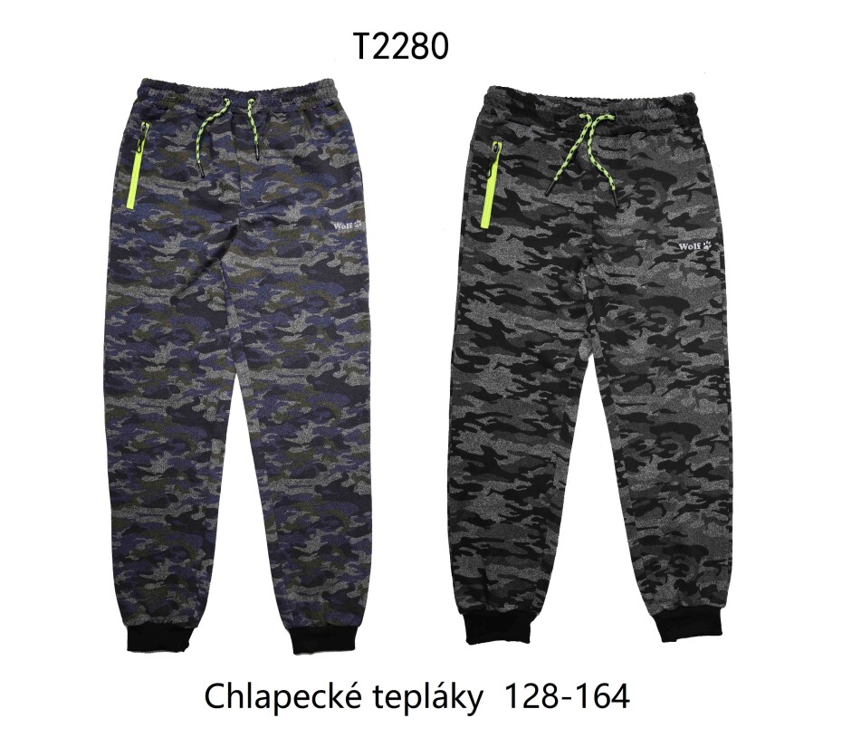 Chlapecké tepláky - Wolf T2280, modrá Barva: Modrá, Velikost: 146 - main (1)