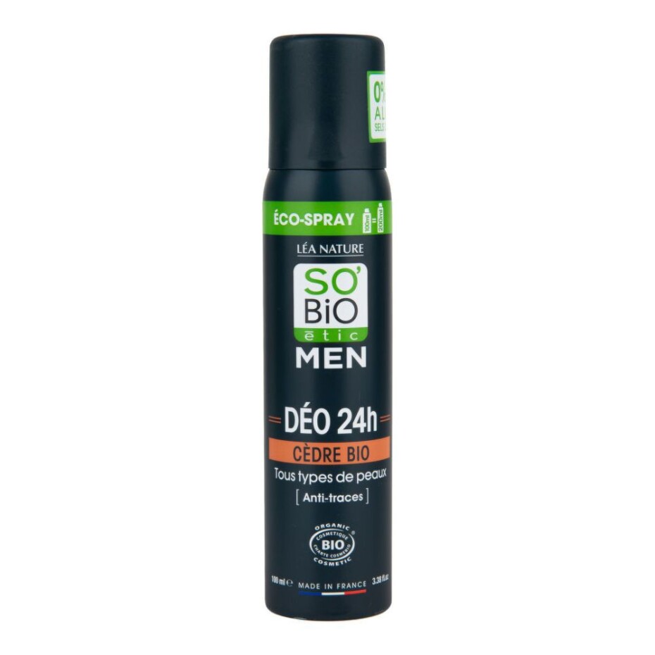 SO´Bio étic Deodorant přírodní ECO SPRAY 24h MEN cedr 100 ml BIO - main (0)