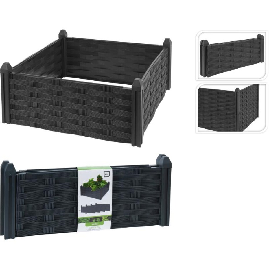 PROGARDEN Vyvýšený záhon 45 x 45 x 18 cm černý plast KO-R10000250 - main (0)