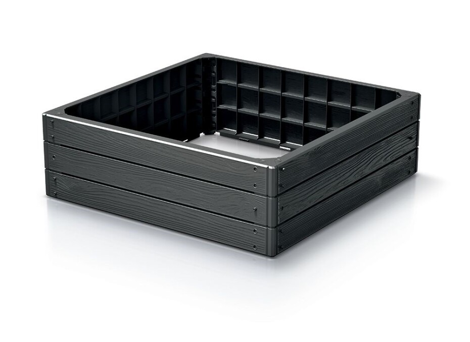 Prosperplast Vyvýšený záhon Prosperplast BASE WOODY antracit 75,6 cm  611301 - main (0)