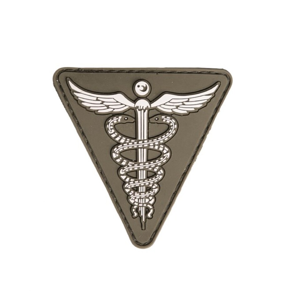 Nášivka gumová 3D: Lékařský symbol - Caduceus olivová - main (0)