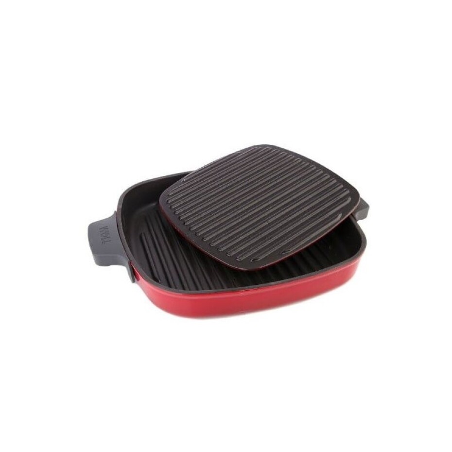 Grilovací pánev  IRON IND  24 cm, s poklicí, modrá, WOLL - main (4)