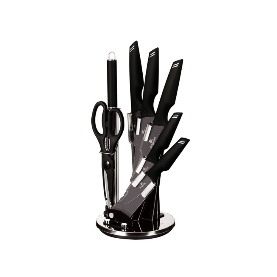 BERLINGERHAUS Sada nožů ve stojanu 8 ks Black Silver Collection BH-2693 - main (0)