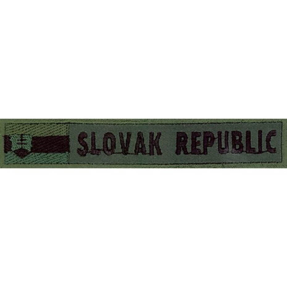Nášivka: SLOVAK REPUBLIC obdélníková s vlajkou olivová | černá - main (0)