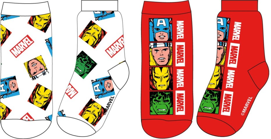 Avangers - licence Chlapecké ponožky - Avengers 5234406, bílá / červená Barva: Mix barev, Velikost: 23-26 - main (0)