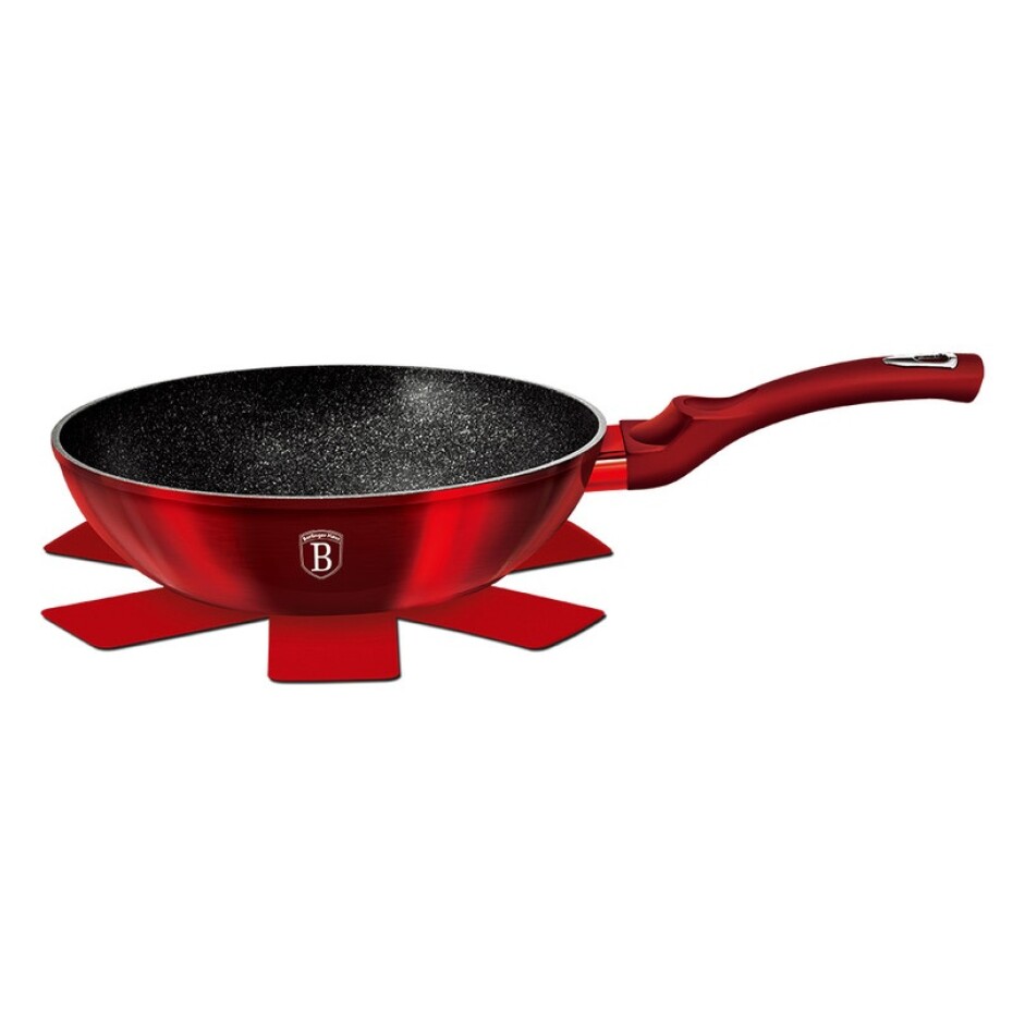 BERLINGERHAUS Pánev WOK s mramorovým povrchem 30 cm Burgundy Metallic Line BH-6166 - main (4)