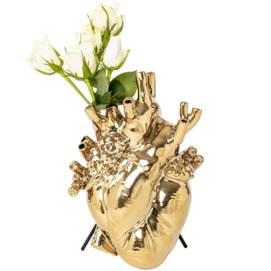 Váza LOVE IN BLOOM 25 cm, zlatá, Seletti - main (8)