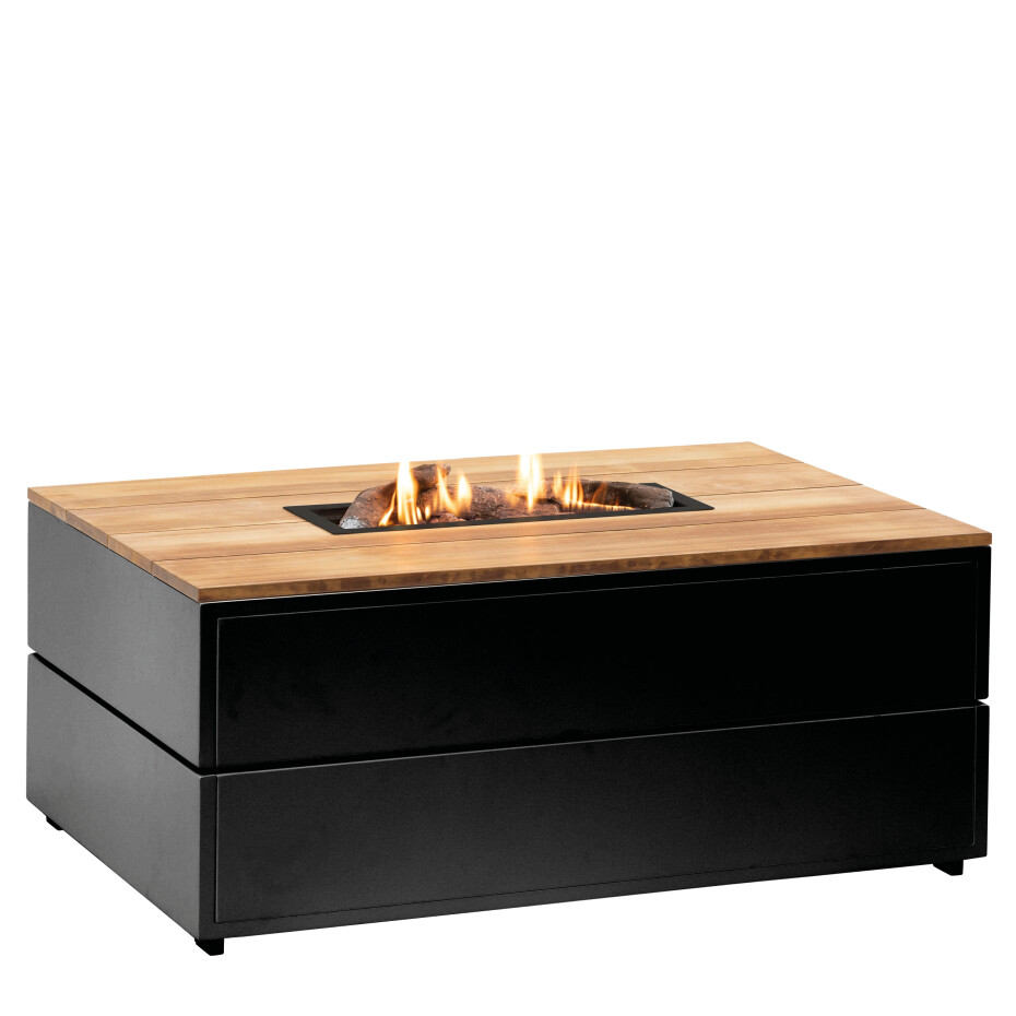 COSI Stůl s plynovým ohništěm cosipure 120 černý rám / deska teak - main (1)