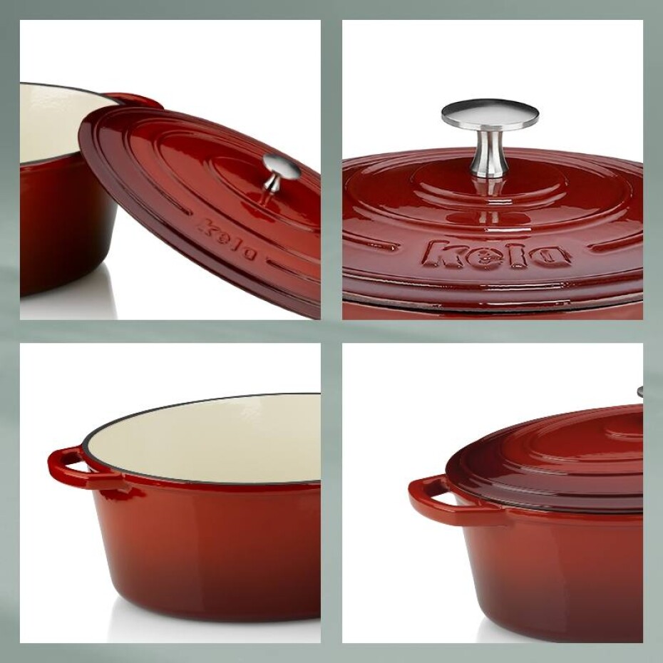 KELA Pekáč litinový s poklicí CALIDO 24 cm červená KL-11941 - main (6)