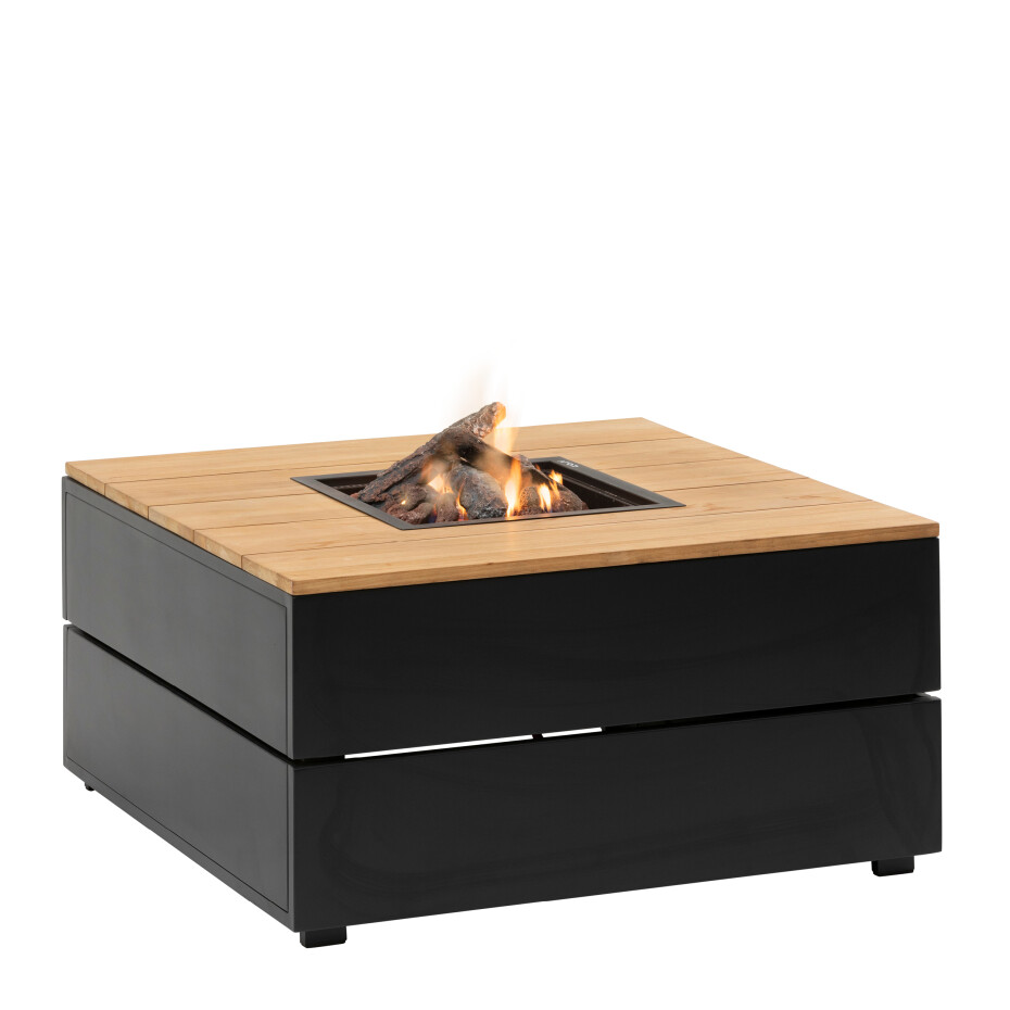 COSI Stůl s plynovým ohništěm cosipure 100 černý rám / deska teak - main (1)