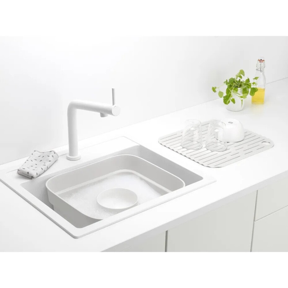 Nádoba na mytí nádobí, s odkapávačem, světle šedá, Brabantia - main (3)