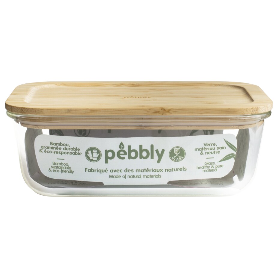 Box na potraviny PKV-037 1,8 l, sklo / bambus, Pebbly - main (0)