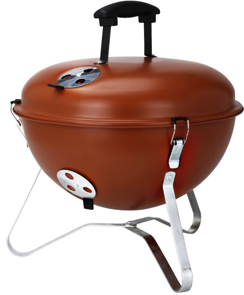PROGARDEN Přenosný gril na dřevěné uhlí s víkem 37 cm cihlová KO-C83000420 - main (0)