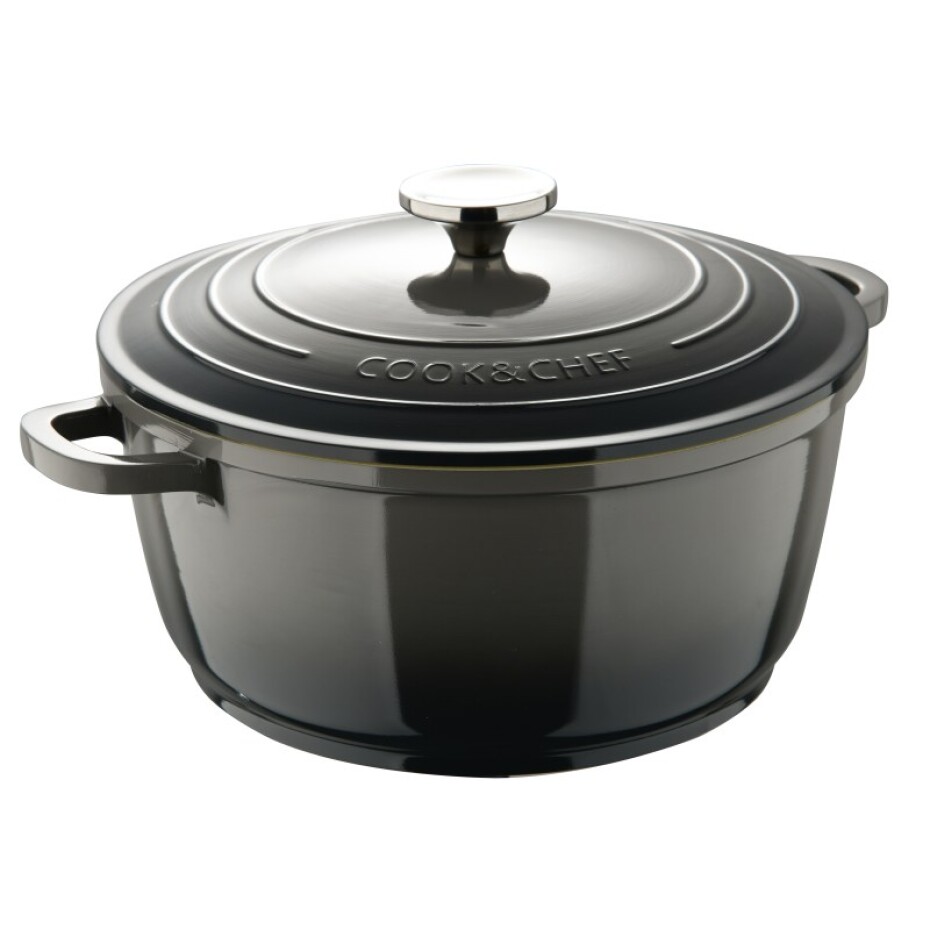 BERGNER Kastrol s keramickým povrchem a poklicí 24 cm Excalibur černá BG-36101-GY - main (0)