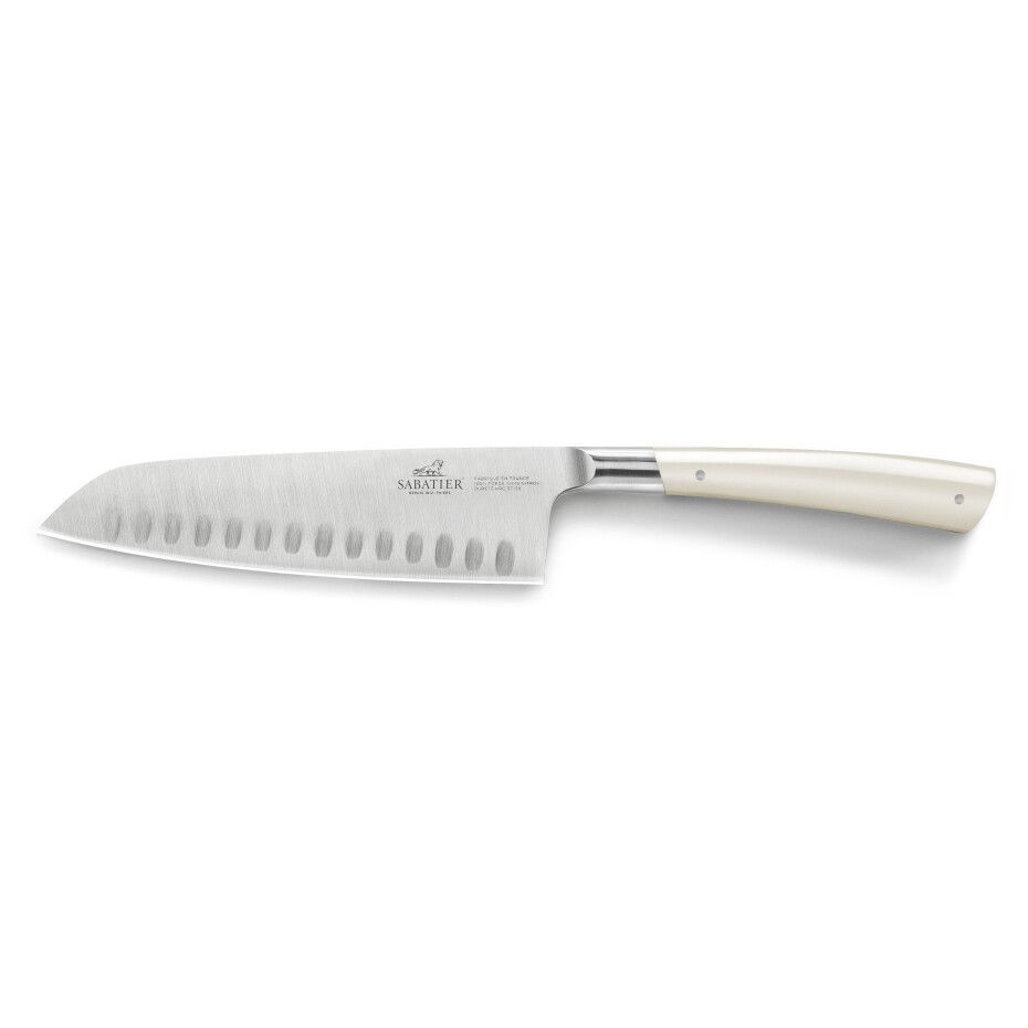 Santoku nůž EDONIST 18 cm, nerezové nýty, bílá, Lion Sabatier - main (0)