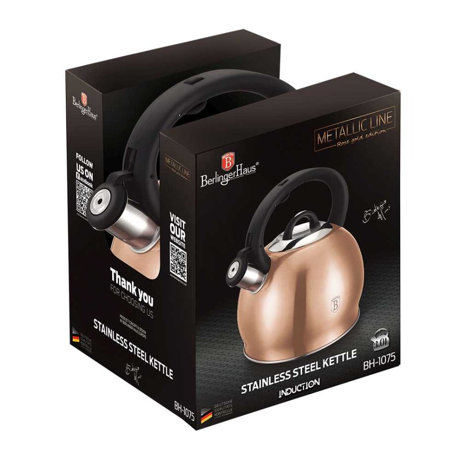 BERLINGERHAUS Konvice pískací nerez 3 L Rosegold Metallic Line BH-1075 - main (3)