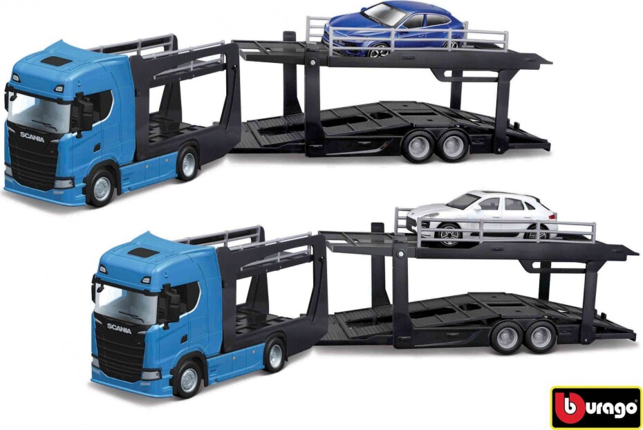 Bburago 1:43 Kamion Multicar Carrier Scania 770S Black + Lamborghini Urus - main (0)