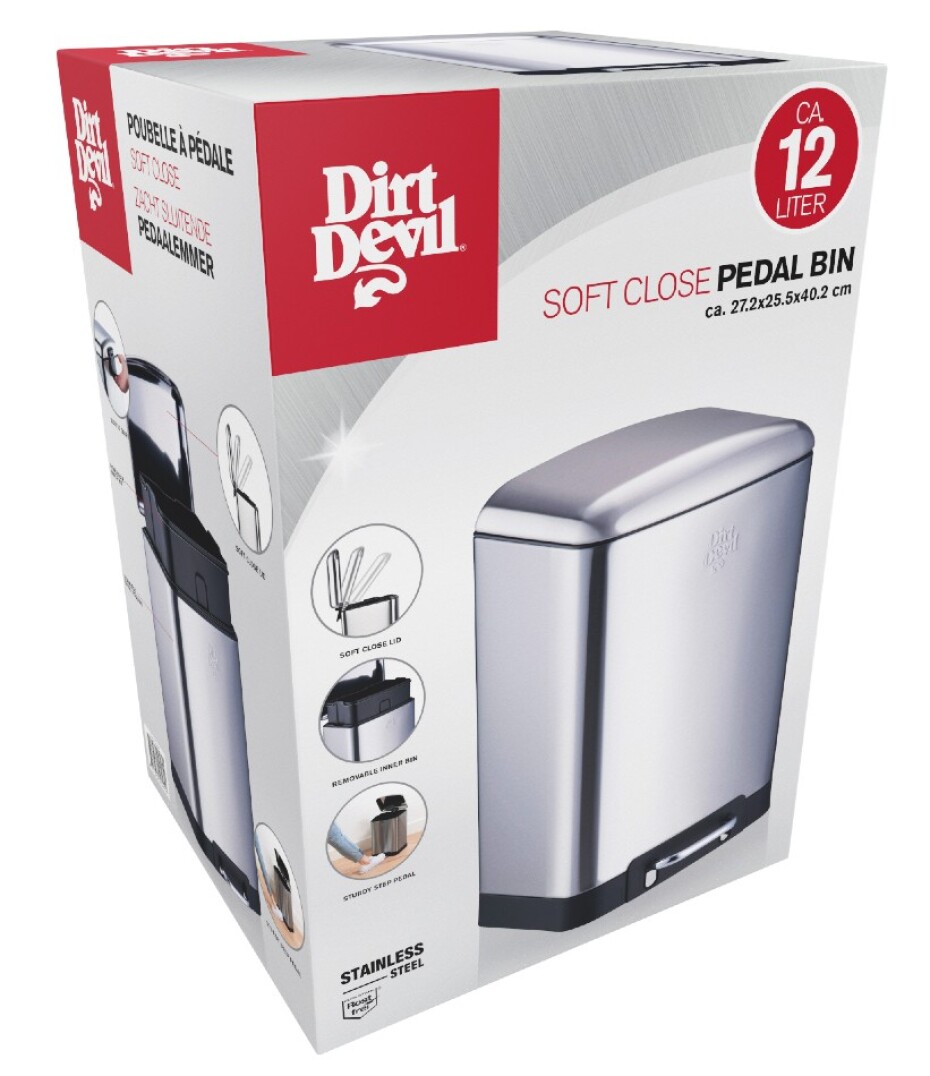 DIRT-DEVIL Odpadkový koš nášlapný 12 l tiché zavírání ED-249495 - main (4)