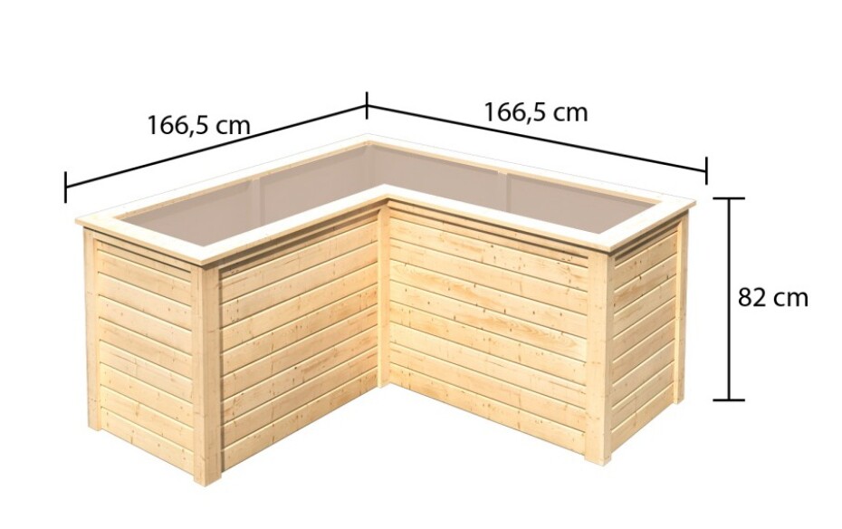 Vyvýšený záhon KARIBU HOCHBEET 190 L-FORM (23620) natur LG3159 - main (1)