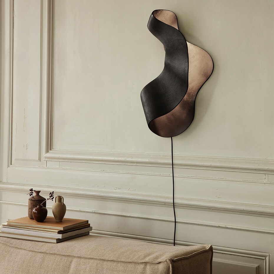 Nástěnná lampa OYSTER 60 cm, černá, hliník, ferm LIVING - main (1)