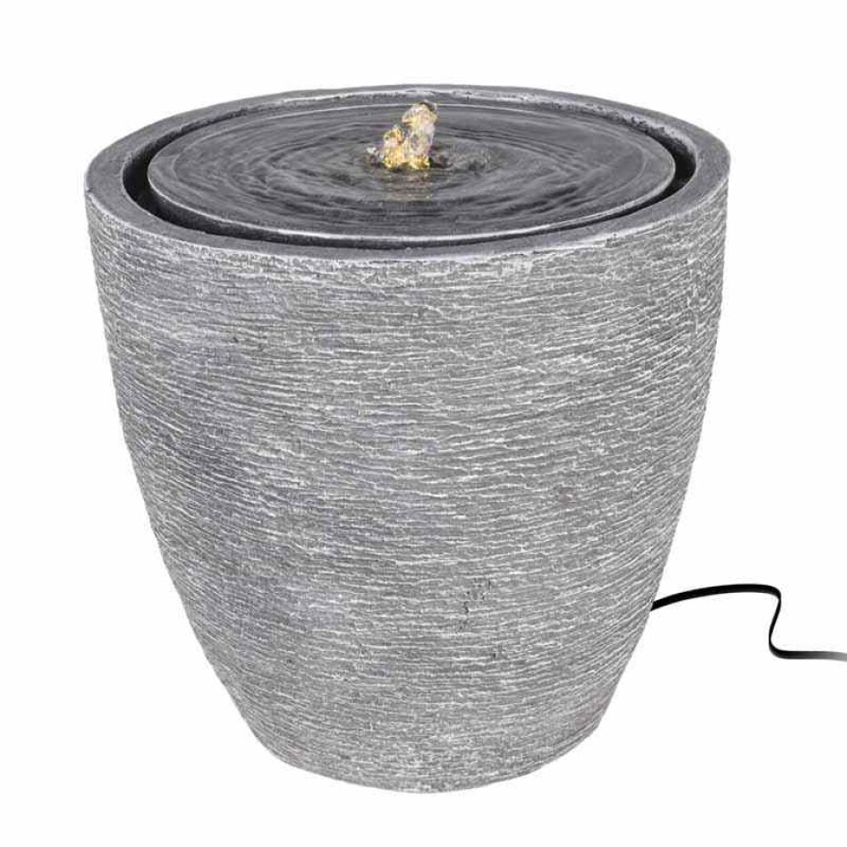 HOMESTYLING Fontána pokojová s LED osvětlením 35 cm Modern šedá KO-795202370 - main (0)