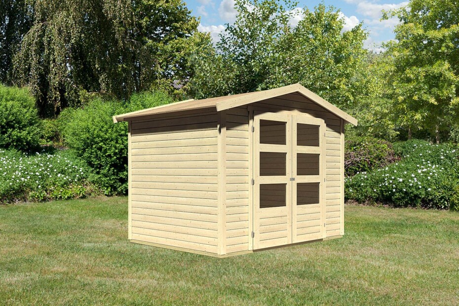 Dřevěný domek KARIBU AMBERG 3 (82972) natur LG1755 - main (2)