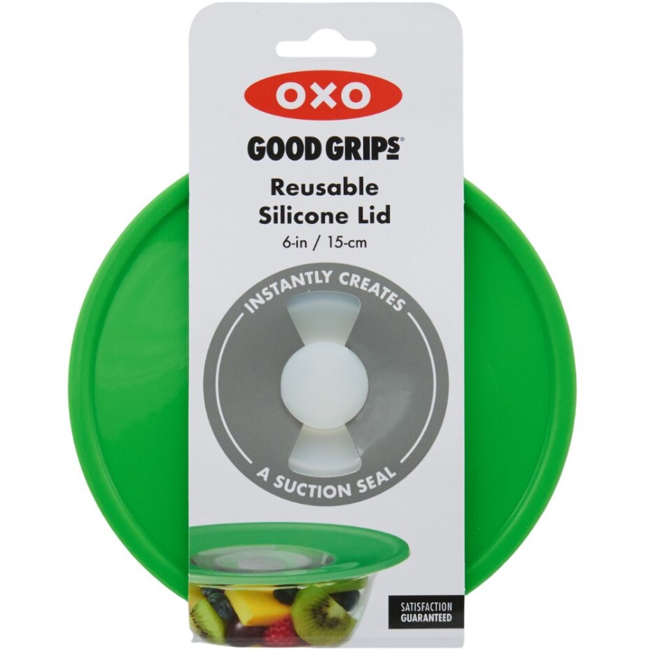 Těsnící víko GOOD GRIPS 15 cm, zelená, silikon, OXO - main (6)