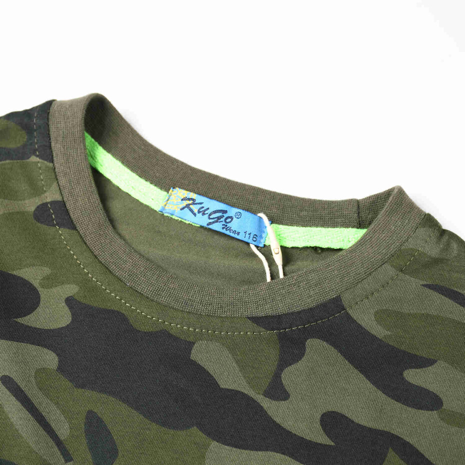 Chlapecké triko - KUGO TM9216, khaki/ zelený bagr Barva: Khaki, Velikost: 104 - main (2)