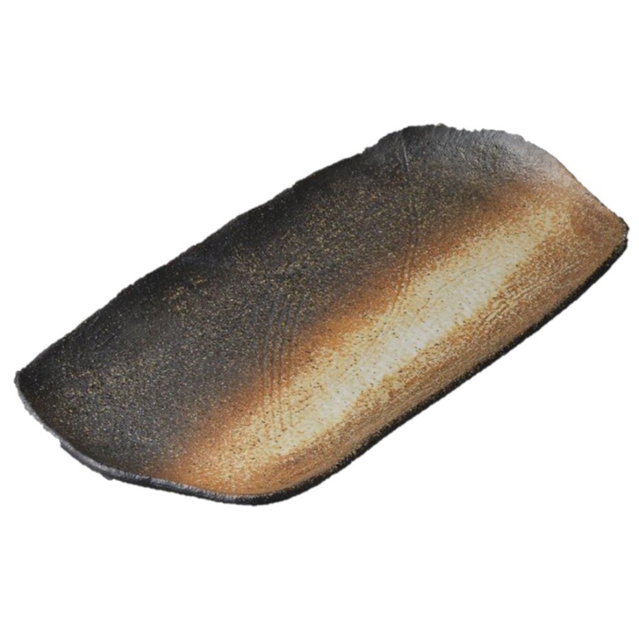 Talíř na sushi BLAZED EARTH 36 x 16 cm, hnědá, obdélník, keramika, MIJ - main (0)