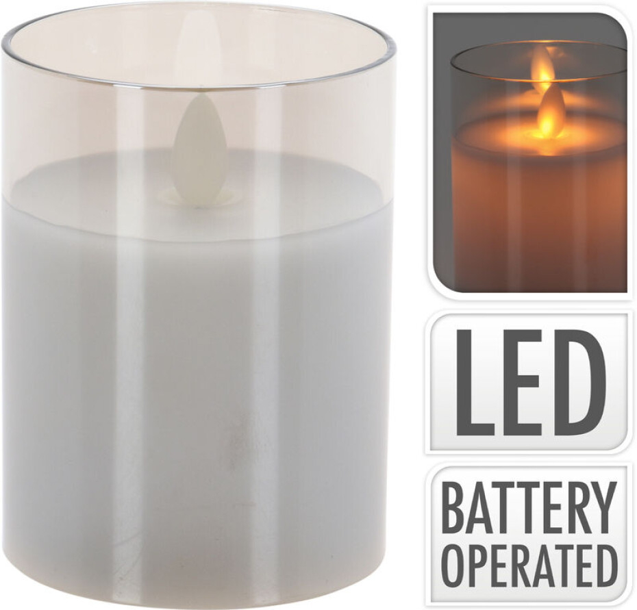 HOMESTYLING LED svíčka skleněná 7,5 x 10 cm teplá bílá KO-XX8113830 - main (0)