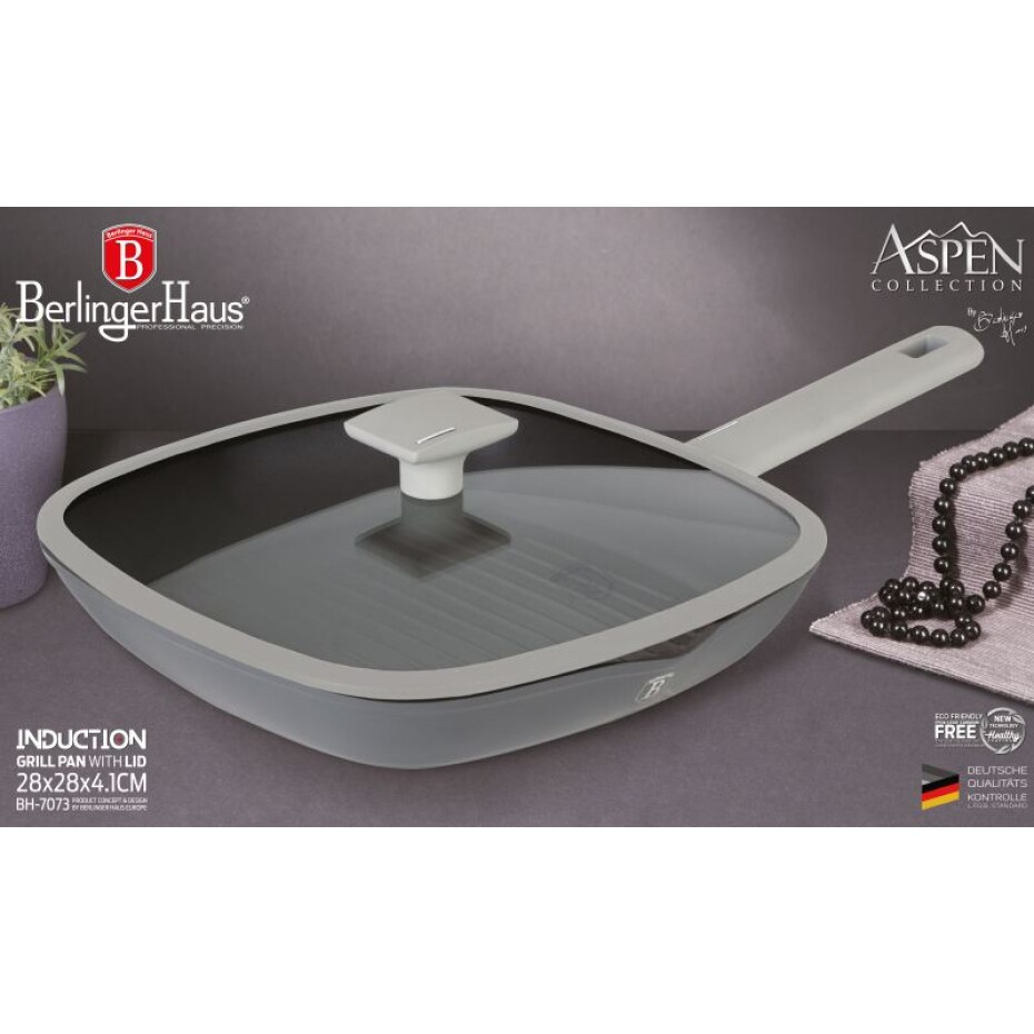 BERLINGERHAUS Pánev grilovací s poklicí s titanovým povrchem 28 cm Aspen Collection BH-7073 - main (3)