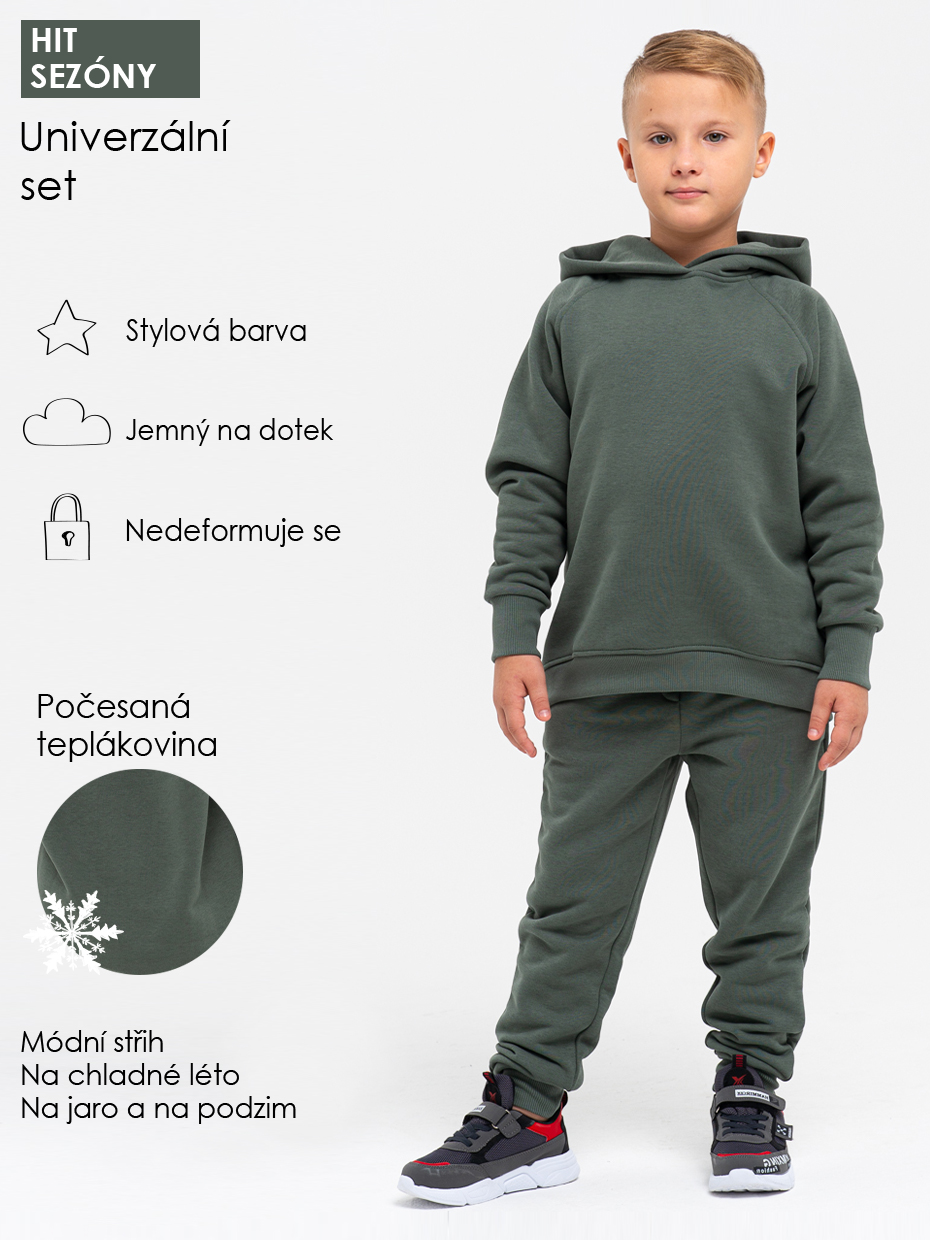 Chlapecká tepláková souprava - Winkiki WHB 184, khaki Barva: Khaki, Velikost: 152 - main (3)