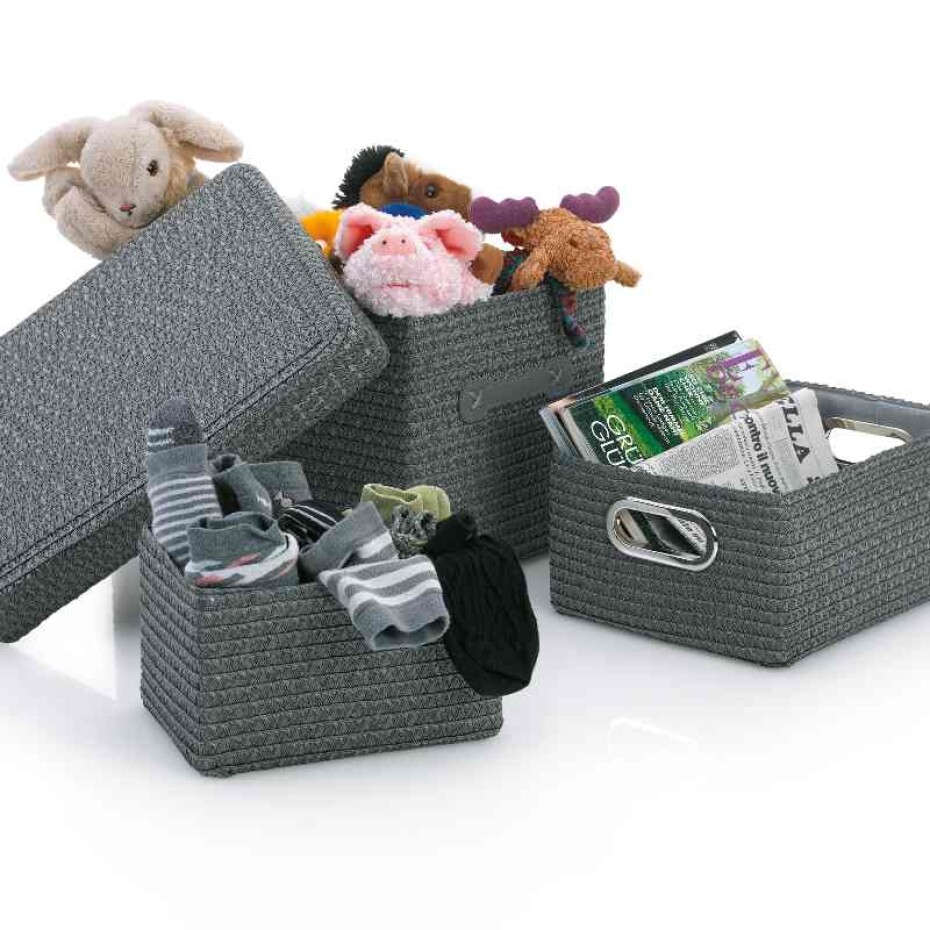 KELA Sada košů RIMOSSA 5ks, plast, černá KL-21780 - main (1)