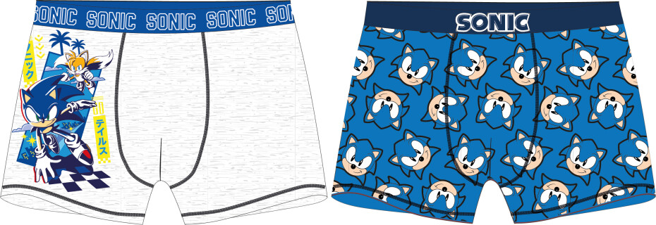 Ježek SONIC - licence Chlapecké boxerky - Ježek Sonic 5233060 , modrá / šedý melír Barva: Mix barev, Velikost: 116-128 - main (0)