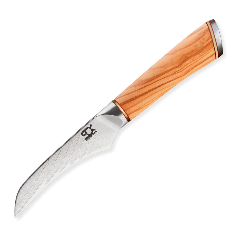 Okrajovací nůž SOK OLIVE SUNSHINE DAMASCUS 8 cm, Dellinger - main (0)
