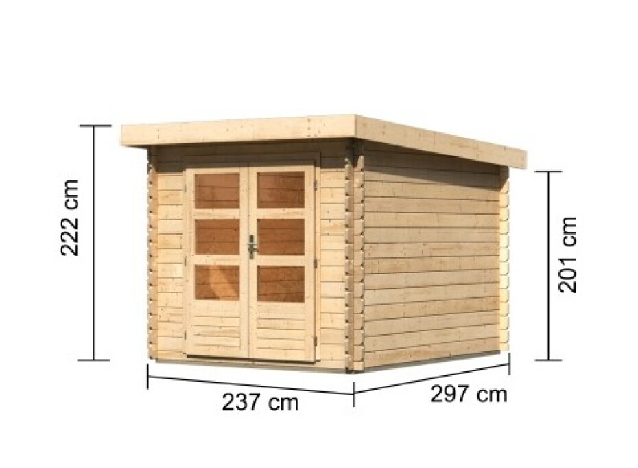 Dřevěný domek KARIBU BASTRUP 4 (73286) natur LG2836 - main (1)