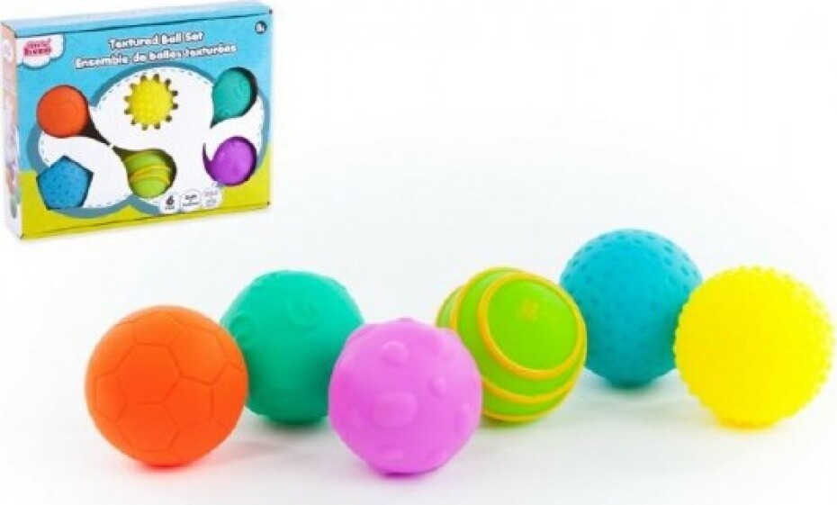 Teddies Sada míčků 6ks s texturou gumové 6cm - main (0)