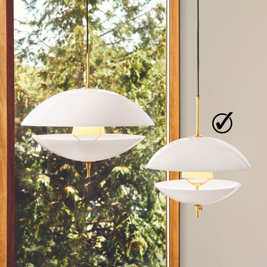 Závěsná lampa CLAM 44 cm, bílá / mosaz, Fritz Hansen - main (1)