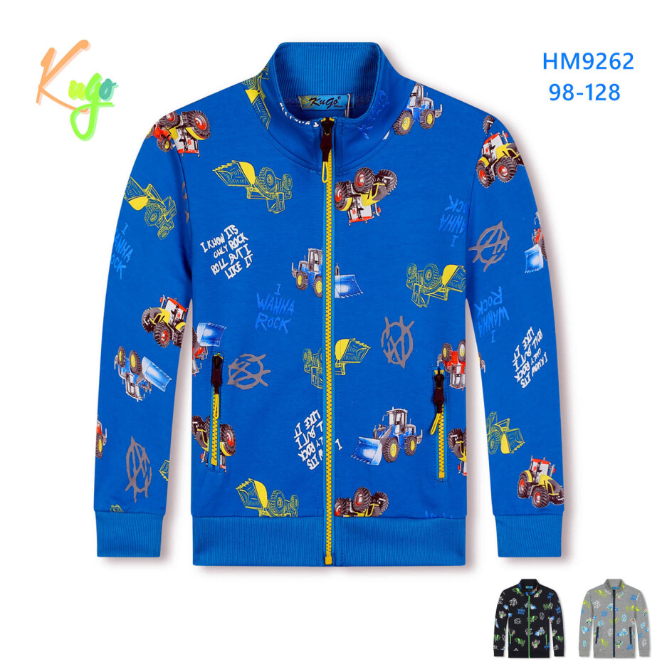 Chlapecká mikina - KUGO HM9262, tmavě modrá Barva: Modrá tmavě, Velikost: 98 - main (6)