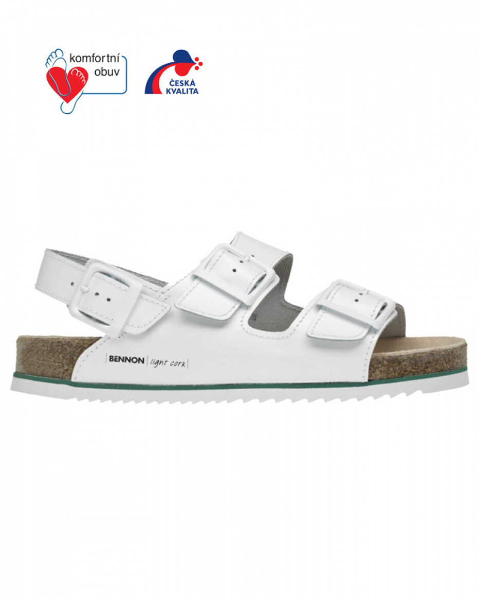Obuv pracovní sandál BENNON HORSE, OB, kůže, bílá, Sandal - main (1)