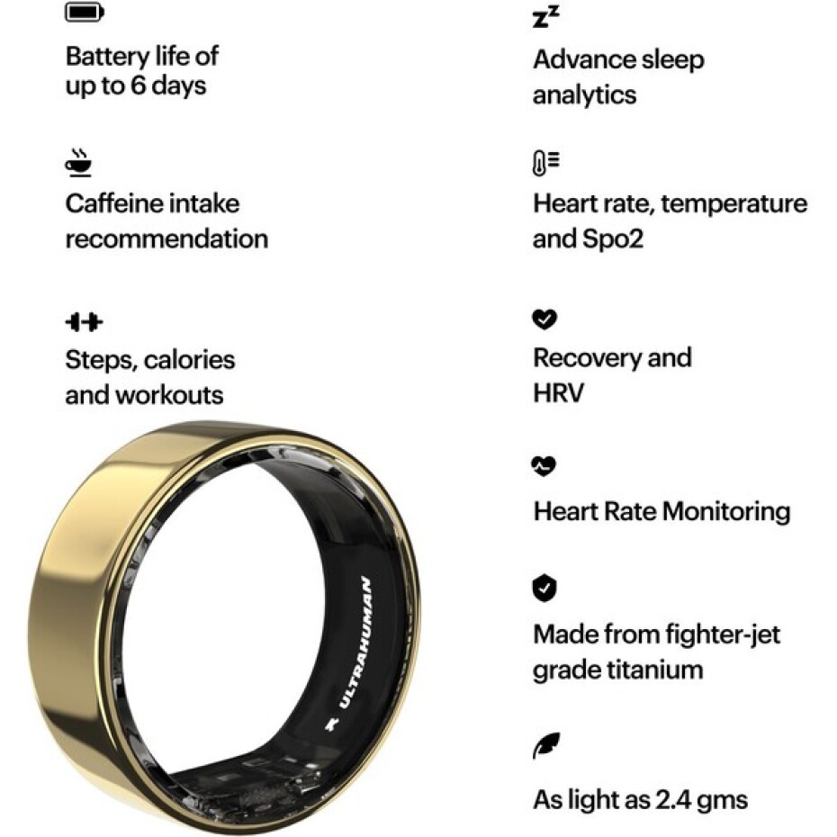 Ultrahuman Ring AIR chytrý prsten vel. 9 Bionic Gold - main (4)