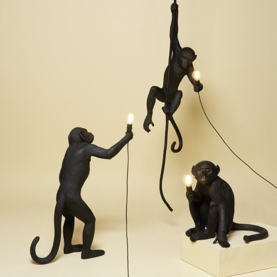 Stolní lampa MONKEY STANDING 54 cm, černá, Seletti - main (1)
