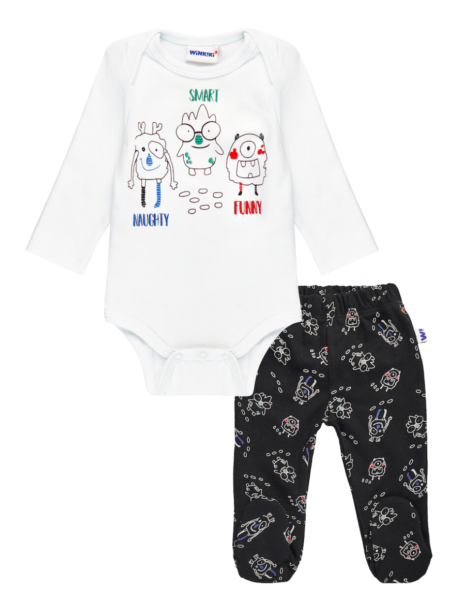 Kojenecký set - WINKIKI WNB 92697, bílá/ černá Barva: Bílá, Velikost: 62 - main (3)
