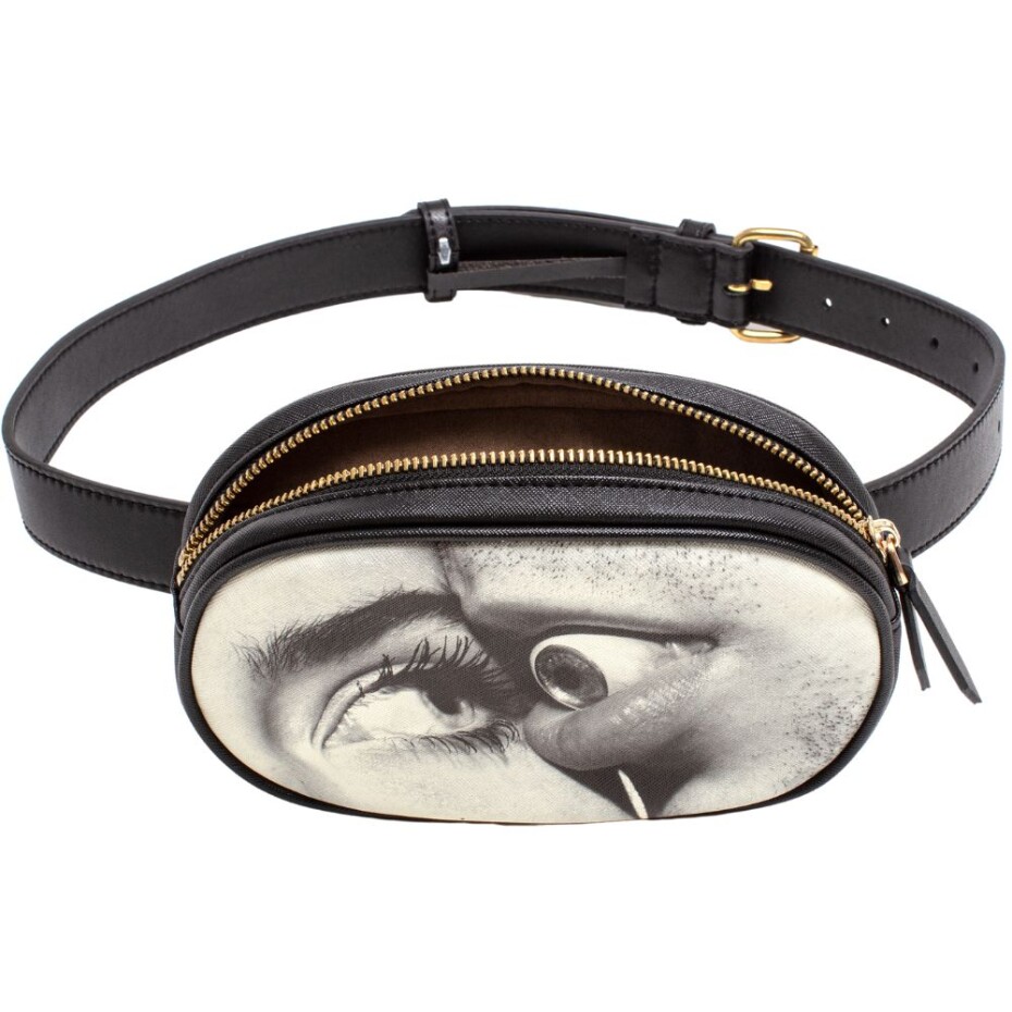 Opasek s taštičkou TOILETPAPER EYE & MOUTH 19 x 12 cm, černá, Seletti - main (2)