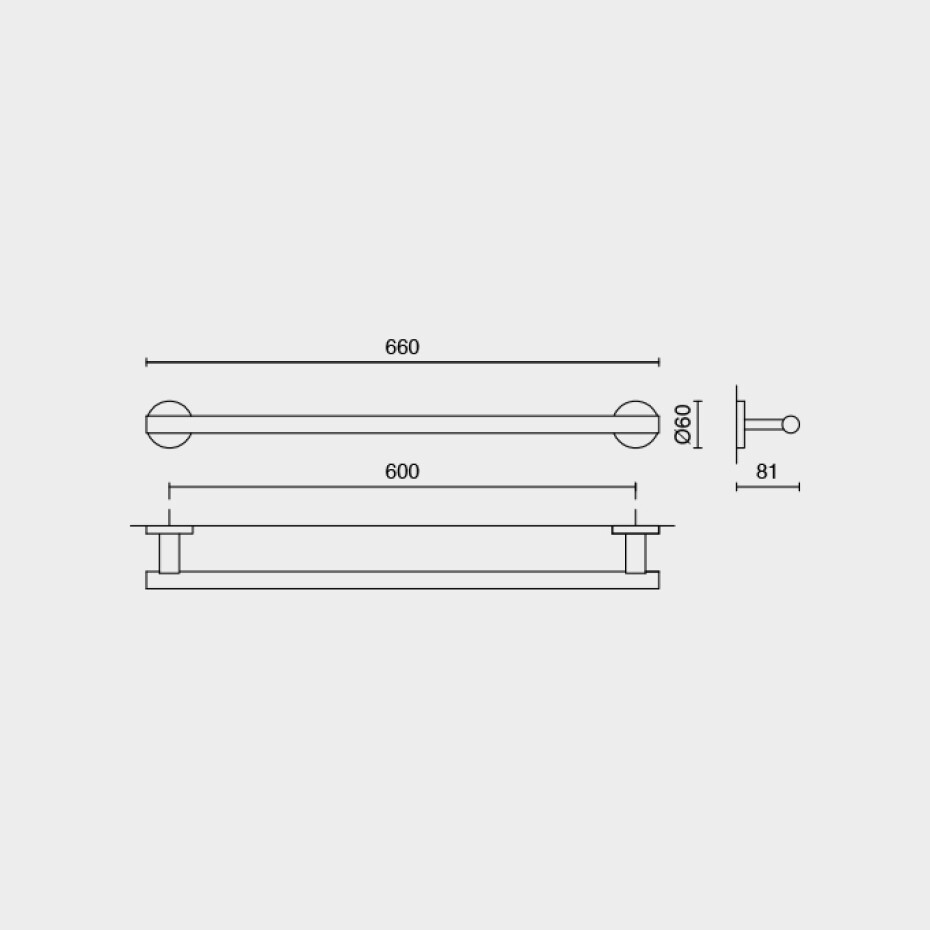 Tyč na ručníky SCALA 60 cm nerezová lesklá ZACK - main (2)