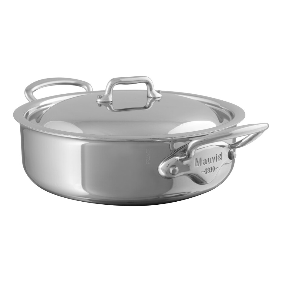 Kastrol 24 cm, s nerezovými uchy a nerezovou poklicí, MAUVIEL - main (0)