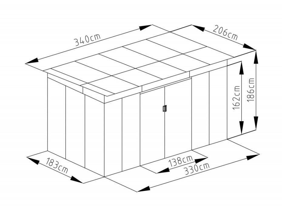 G21 Zahradní domek G21 GRAH 700 - 340 x 206 cm, antracitový G21-6390093 - main (4)
